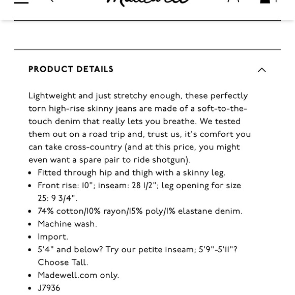 BNWT Madewell Roadtripper Jeans: Knee-Rip Edition - Picture 16 of 16